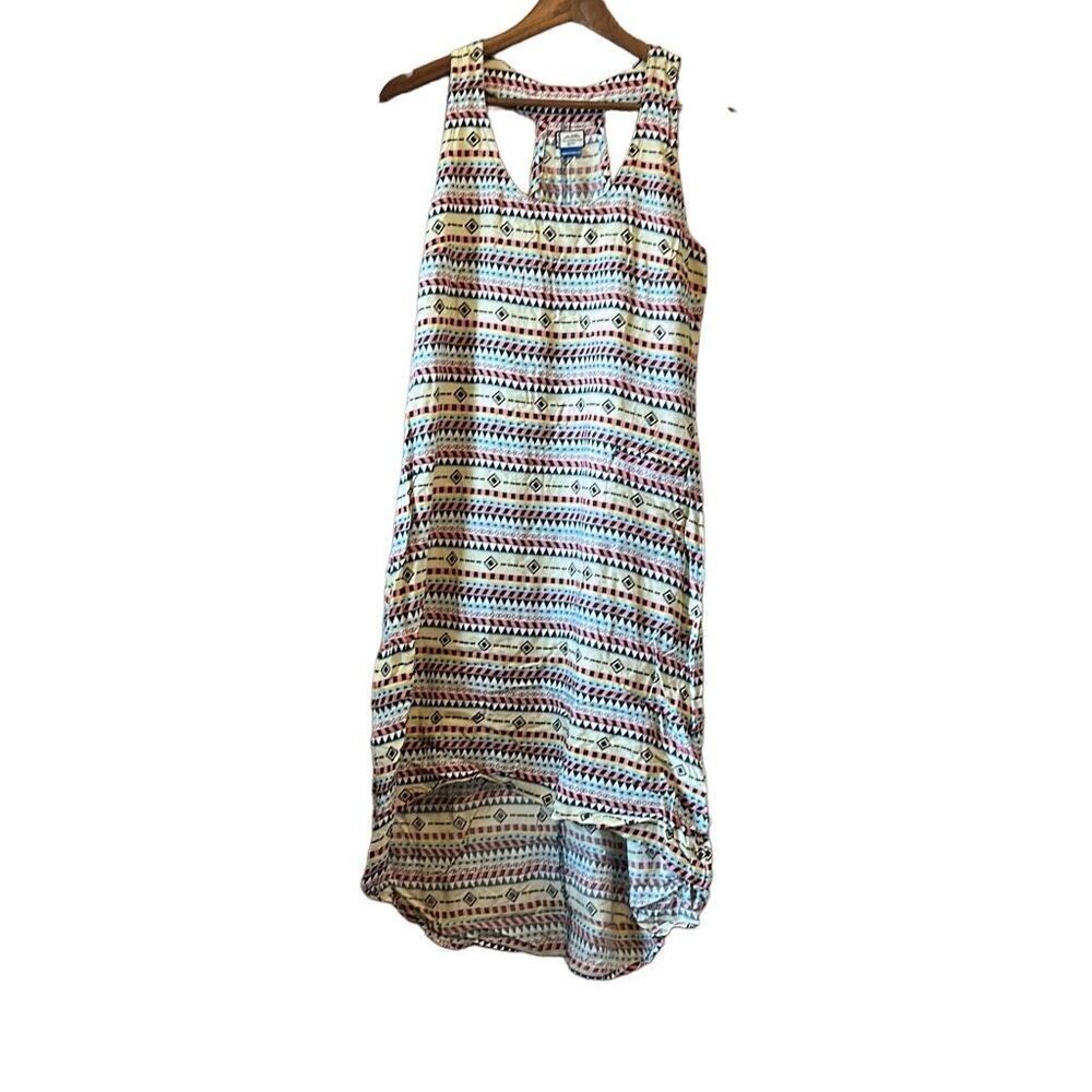 KAVU Racerback High Low Dress Multicolor‎ Geometric Patterned Casual
